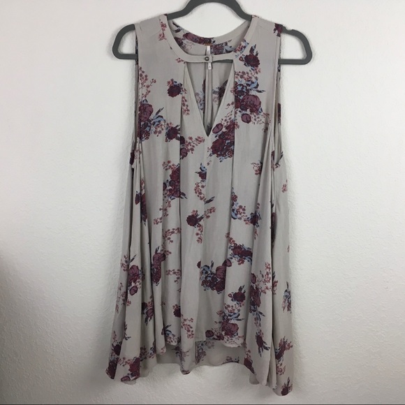 Free People Dresses & Skirts - Free People Floral Boho Swing Dress Keyhole Neck